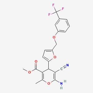 methyl 6-amino-5-cyano-2-methyl-4-(5-{[3-(trifluoromethyl)phenoxy]methyl}-2-furyl)-4H-pyran-3-carboxylate