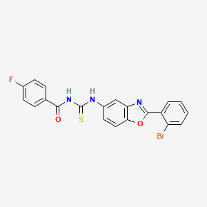 N-({[2-(2-bromophenyl)-1,3-benzoxazol-5-yl]amino}carbonothioyl)-4-fluorobenzamide