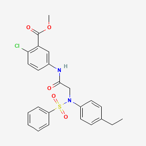 molecular formula C24H23ClN2O5S B4829583 methyl 2-chloro-5-{[N-(4-ethylphenyl)-N-(phenylsulfonyl)glycyl]amino}benzoate 