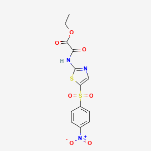 ETHYL {[5-(4-NITROBENZENESULFONYL)-1,3-THIAZOL-2-YL]CARBAMOYL}FORMATE