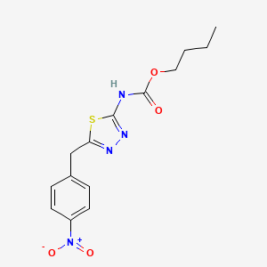 butyl N-[5-[(4-nitrophenyl)methyl]-1,3,4-thiadiazol-2-yl]carbamate