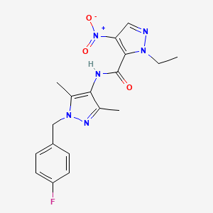 1-ethyl-N-[1-(4-fluorobenzyl)-3,5-dimethyl-1H-pyrazol-4-yl]-4-nitro-1H-pyrazole-5-carboxamide