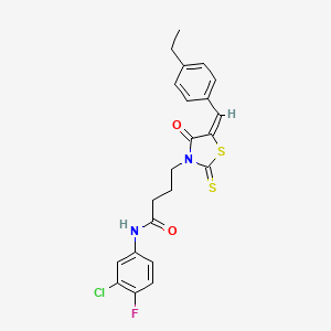 N-(3-chloro-4-fluorophenyl)-4-[5-(4-ethylbenzylidene)-4-oxo-2-thioxo-1,3-thiazolidin-3-yl]butanamide