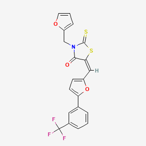 (5E)-3-(furan-2-ylmethyl)-2-thioxo-5-({5-[3-(trifluoromethyl)phenyl]furan-2-yl}methylidene)-1,3-thiazolidin-4-one