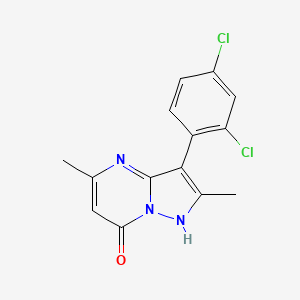 molecular formula C14H11Cl2N3O B4829772 3-(2,4-Dichloro-phenyl)-2,5-dimethyl-pyrazolo[1,5-a]pyrimidin-7-ol 