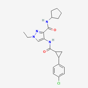 4-({[2-(4-CHLOROPHENYL)CYCLOPROPYL]CARBONYL}AMINO)-N~3~-CYCLOPENTYL-1-ETHYL-1H-PYRAZOLE-3-CARBOXAMIDE