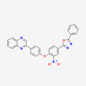 2-{3-NITRO-4-[4-(2-QUINOXALINYL)PHENOXY]PHENYL}-5-PHENYL-1,3,4-OXADIAZOLE