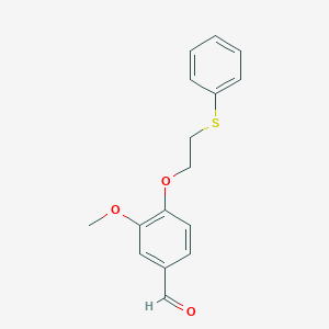 molecular formula C16H16O3S B4829856 3-Methoxy-4-(2-phenylsulfanylethoxy)benzaldehyde 