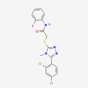 2-{[5-(2,4-dichlorophenyl)-4-methyl-4H-1,2,4-triazol-3-yl]sulfanyl}-N-(2-fluorophenyl)acetamide