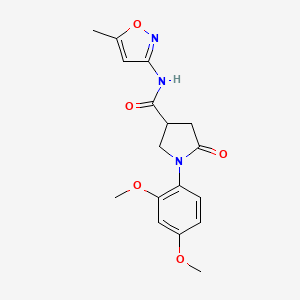 molecular formula C17H19N3O5 B4829920 1-(2,4-dimethoxyphenyl)-N-(5-methyl-1,2-oxazol-3-yl)-5-oxopyrrolidine-3-carboxamide 