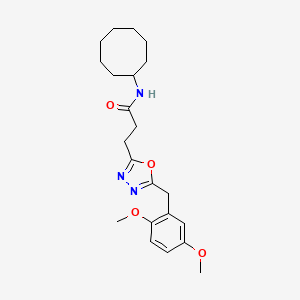 N-cyclooctyl-3-[5-(2,5-dimethoxybenzyl)-1,3,4-oxadiazol-2-yl]propanamide