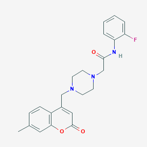 N-(2-fluorophenyl)-2-{4-[(7-methyl-2-oxo-2H-chromen-4-yl)methyl]piperazin-1-yl}acetamide