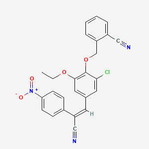 molecular formula C25H18ClN3O4 B4830110 2-({2-chloro-4-[(E)-2-cyano-2-(4-nitrophenyl)ethenyl]-6-ethoxyphenoxy}methyl)benzonitrile 