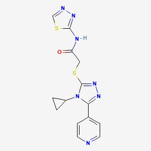 2-{[4-cyclopropyl-5-(4-pyridinyl)-4H-1,2,4-triazol-3-yl]thio}-N-1,3,4-thiadiazol-2-ylacetamide