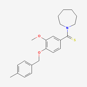 molecular formula C22H27NO2S B4830151 Azepan-1-yl-[3-methoxy-4-[(4-methylphenyl)methoxy]phenyl]methanethione 