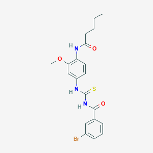 3-bromo-N-({[3-methoxy-4-(pentanoylamino)phenyl]amino}carbonothioyl)benzamide