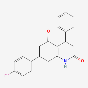 7-(4-FLUOROPHENYL)-4-PHENYL-1,2,3,4,5,6,7,8-OCTAHYDROQUINOLINE-2,5-DIONE