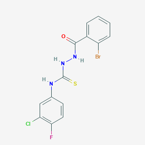 molecular formula C14H10BrClFN3OS B4830234 2-(2-bromobenzoyl)-N-(3-chloro-4-fluorophenyl)hydrazinecarbothioamide 