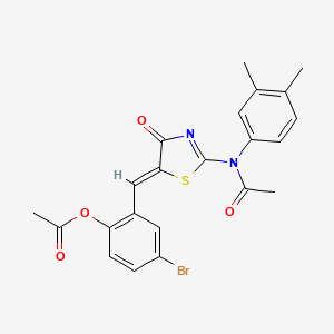 2-{[2-[acetyl(3,4-dimethylphenyl)amino]-4-oxo-1,3-thiazol-5(4H)-ylidene]methyl}-4-bromophenyl acetate