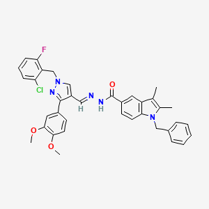 1-benzyl-N'-{[1-(2-chloro-6-fluorobenzyl)-3-(3,4-dimethoxyphenyl)-1H-pyrazol-4-yl]methylene}-2,3-dimethyl-1H-indole-5-carbohydrazide