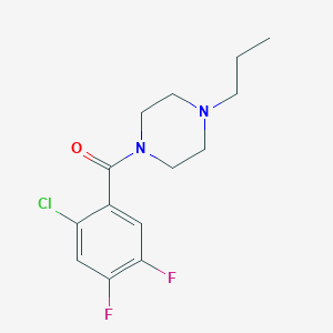 molecular formula C14H17ClF2N2O B4830282 1-(2-chloro-4,5-difluorobenzoyl)-4-propylpiperazine 