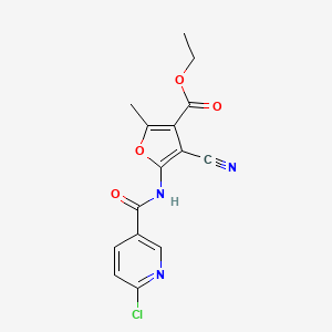 ethyl 5-{[(6-chloro-3-pyridinyl)carbonyl]amino}-4-cyano-2-methyl-3-furoate