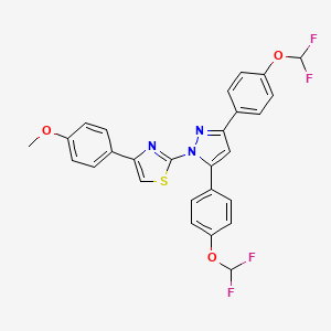 2-{3,5-bis[4-(difluoromethoxy)phenyl]-1H-pyrazol-1-yl}-4-(4-methoxyphenyl)-1,3-thiazole