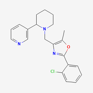 molecular formula C21H22ClN3O B4830327 3-(1-{[2-(2-chlorophenyl)-5-methyl-1,3-oxazol-4-yl]methyl}-2-piperidinyl)pyridine 