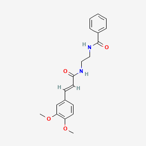 molecular formula C20H22N2O4 B4830335 N-(2-{[3-(3,4-dimethoxyphenyl)acryloyl]amino}ethyl)benzamide 