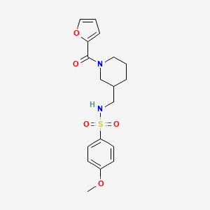 molecular formula C18H22N2O5S B4830342 N-{[1-(2-furoyl)-3-piperidinyl]methyl}-4-methoxybenzenesulfonamide 