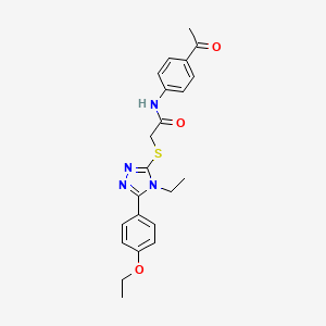 molecular formula C22H24N4O3S B4830385 N-(4-acetylphenyl)-2-{[5-(4-ethoxyphenyl)-4-ethyl-4H-1,2,4-triazol-3-yl]sulfanyl}acetamide 