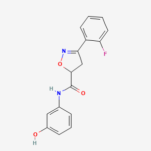 3-(2-fluorophenyl)-N-(3-hydroxyphenyl)-4,5-dihydro-1,2-oxazole-5-carboxamide