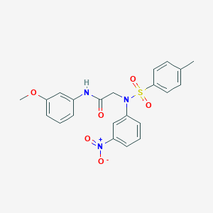 molecular formula C22H21N3O6S B4830396 N~1~-(3-methoxyphenyl)-N~2~-[(4-methylphenyl)sulfonyl]-N~2~-(3-nitrophenyl)glycinamide 