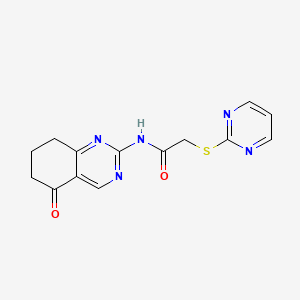 N-(5-oxo-5,6,7,8-tetrahydroquinazolin-2-yl)-2-(pyrimidin-2-ylsulfanyl)acetamide