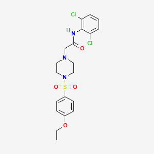 molecular formula C20H23Cl2N3O4S B4830424 N-(2,6-dichlorophenyl)-2-{4-[(4-ethoxyphenyl)sulfonyl]piperazin-1-yl}acetamide CAS No. 832727-81-8