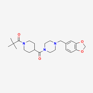 1-(4-{4-[(2H-1,3-BENZODIOXOL-5-YL)METHYL]PIPERAZINE-1-CARBONYL}PIPERIDIN-1-YL)-2,2-DIMETHYLPROPAN-1-ONE