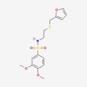 molecular formula C15H19NO5S2 B4830443 N-(2-((Furan-2-ylmethyl)thio)ethyl)-3,4-dimethoxybenzenesulfonamide 