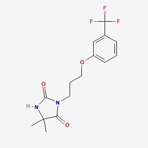 molecular formula C15H17F3N2O3 B4830465 5,5-Dimethyl-3-[3-[3-(trifluoromethyl)phenoxy]propyl]imidazolidine-2,4-dione 