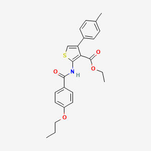 molecular formula C24H25NO4S B4830478 ETHYL 4-(4-METHYLPHENYL)-2-(4-PROPOXYBENZAMIDO)THIOPHENE-3-CARBOXYLATE 