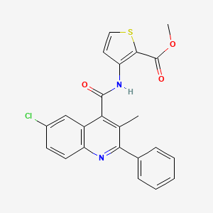 METHYL 3-{[(6-CHLORO-3-METHYL-2-PHENYL-4-QUINOLYL)CARBONYL]AMINO}-2-THIOPHENECARBOXYLATE