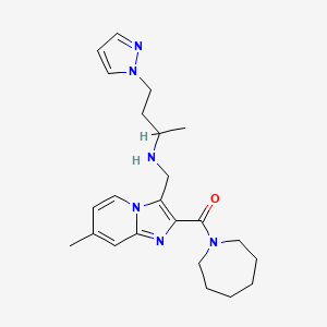 N-{[2-(1-azepanylcarbonyl)-7-methylimidazo[1,2-a]pyridin-3-yl]methyl}-4-(1H-pyrazol-1-yl)-2-butanamine