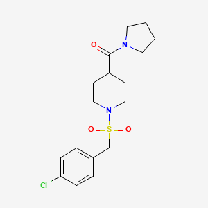 1-[(4-CHLOROPHENYL)METHANESULFONYL]-4-(PYRROLIDINE-1-CARBONYL)PIPERIDINE