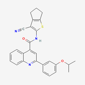 N-(3-cyano-5,6-dihydro-4H-cyclopenta[b]thien-2-yl)-2-(3-isopropoxyphenyl)-4-quinolinecarboxamide