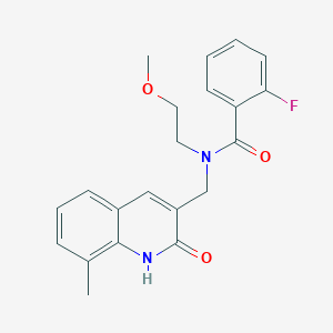 molecular formula C21H21FN2O3 B4830526 2-fluoro-N-[(2-hydroxy-8-methyl-3-quinolinyl)methyl]-N-(2-methoxyethyl)benzamide 