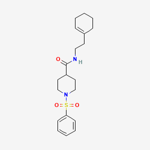 molecular formula C20H28N2O3S B4830531 N-[2-(1-cyclohexen-1-yl)ethyl]-1-(phenylsulfonyl)-4-piperidinecarboxamide 