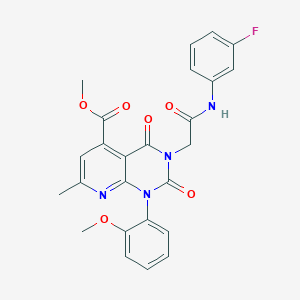 molecular formula C25H21FN4O6 B4830549 METHYL 3-{[(3-FLUOROPHENYL)CARBAMOYL]METHYL}-1-(2-METHOXYPHENYL)-7-METHYL-2,4-DIOXO-1H,2H,3H,4H-PYRIDO[2,3-D]PYRIMIDINE-5-CARBOXYLATE 