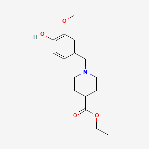 Ethyl 1-[(4-hydroxy-3-methoxyphenyl)methyl]piperidine-4-carboxylate