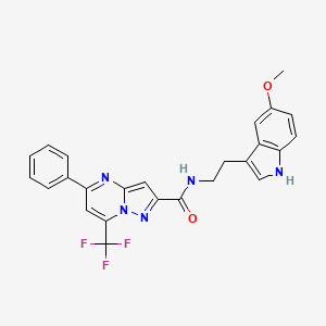 molecular formula C25H20F3N5O2 B4830573 N-[2-(5-methoxy-1H-indol-3-yl)ethyl]-5-phenyl-7-(trifluoromethyl)pyrazolo[1,5-a]pyrimidine-2-carboxamide 