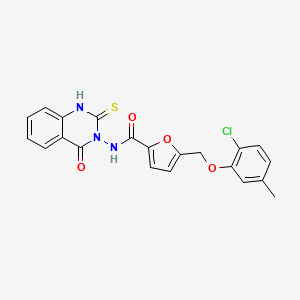 molecular formula C21H16ClN3O4S B4830600 5-[(2-CHLORO-5-METHYLPHENOXY)METHYL]-N-[4-OXO-2-SULFANYL-3(4H)-QUINAZOLINYL]-2-FURAMIDE 