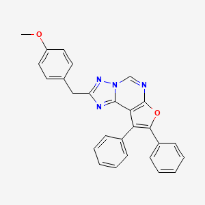 molecular formula C27H20N4O2 B4830608 2-(4-methoxybenzyl)-8,9-diphenylfuro[3,2-e][1,2,4]triazolo[1,5-c]pyrimidine 